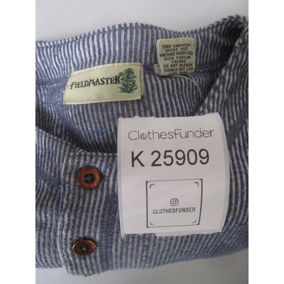 VINTAGE Fieldmaster Shirt XL Pullover Henley Striped Heavy Outdoor Work - Picture 10 of 10